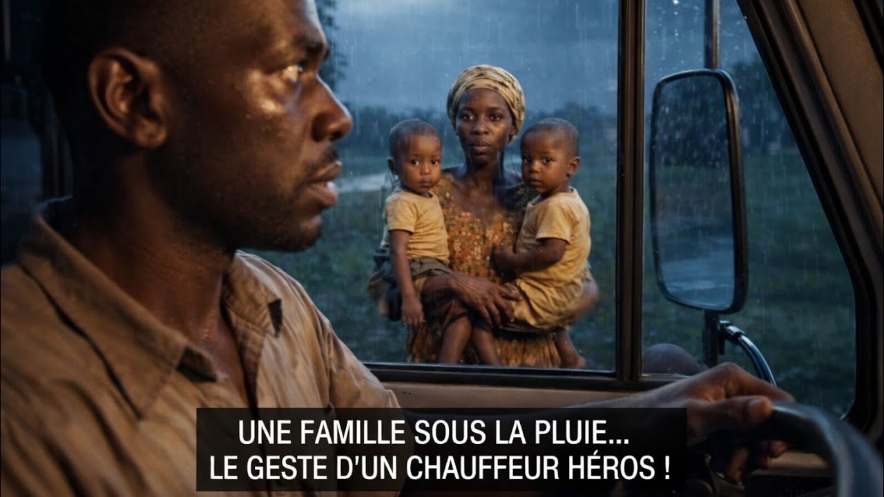 Un Chauffeur Routier Voit Une Famille Sous La Pluie — Une Décision Change Leur Destin