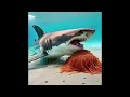 Great white sharks eating spaghetti