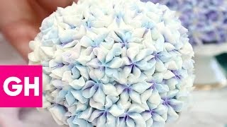 How To Make A Hydrangea Cake With Frosting Tricks Gh Youtube