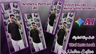 Stylish Boy Mirror Selfie Edit | Black & White Aesthetic Collage"Stylish Boy Edit Viral Insta Look" screenshot 4
