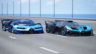 1000KMH!!! 10,000HP Bugatti Bolide vs 15,000HP Bugatti Vision GT | DRAG & TRACK RACE