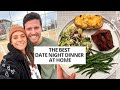 FANCY DINNER FOR TWO | The BEST steak marinade, healthy twice baked potatoes, &amp; date night recipes
