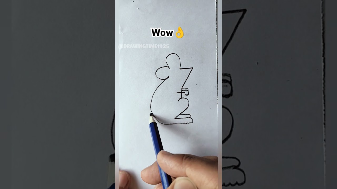 Simple Rat drawing from 7+2 