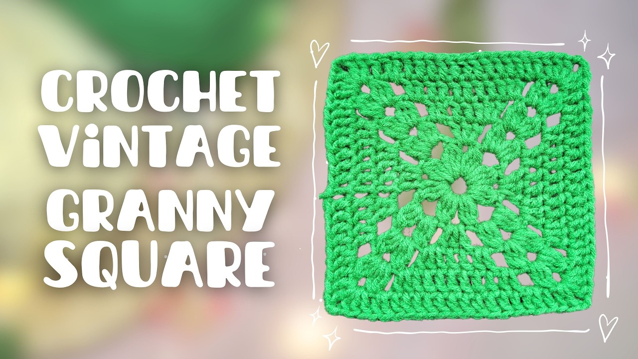Crochet Vintage Granny Square | Cómo Leer Gráficos de Crochet | Practicar Crochet Fácil en 1 hora