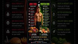 Junk Food vs Protein Food 🥗🔥 | Fat Loss, Muscle Gain &amp; Energy Truth Explained!
