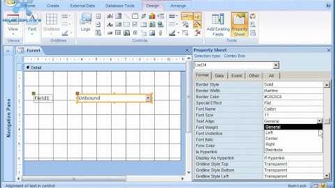 MS Access: Text Alignment in a List Box.