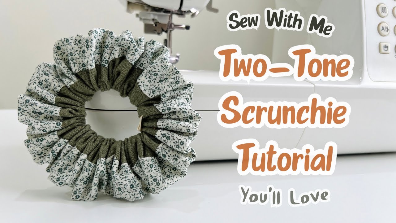 Two-Tone Scrunchie Sewing Tutorial – Explained Step by Step for Beginners! /สอนเย็บโดนัทมัดผมทูโทน