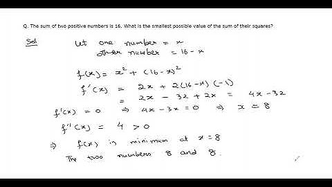 Maxima Minima Word Problems 1