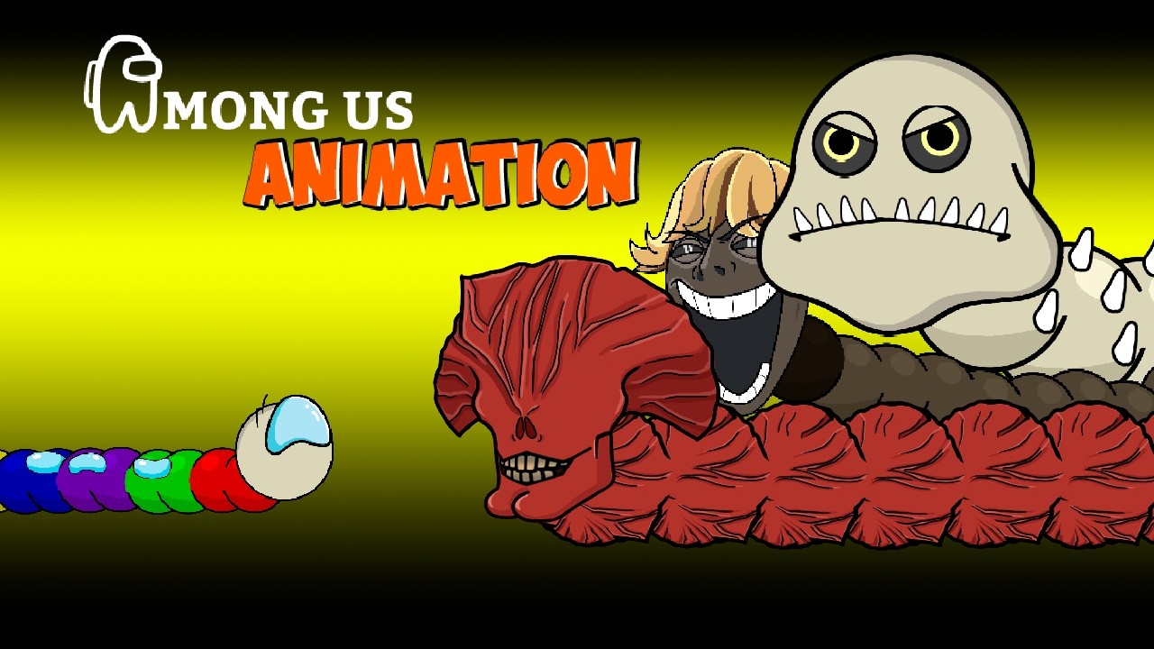 [어몽어스 Among Us] SURVIVAL MODE CREW SNAKE VS BIG WORM | AMONG US FUNNY ANIMATION