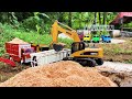 Mobil Truk Terguling Tidak Kuat Nanjak Setelah Muat Menggunakan Excavator Beko Keruk Mobil Mobilan