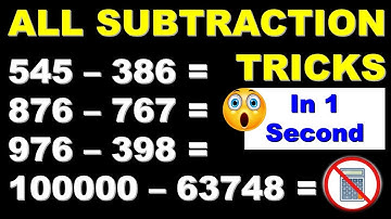 ALL SUBTRACTION TRICKS / COOL MATHS TRICKS / VEDIC MATHS TRICKS