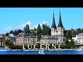 Lucerne Switzerland 4k 🇨🇭 Drone - Relaxing calm Piano