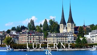 Lucerne Switzerland 4k 🇨🇭 Drone - Relaxing calm Piano