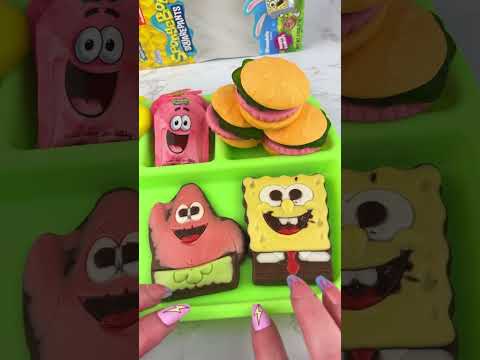 Packing School Lunch with SPONGEBOB Candy ASMR Satisfying Video! #asmr 🍔🧽