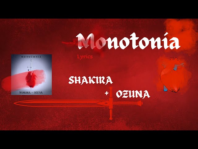 Monotonía | Shakira X Ozuna | Lyric Video by MIVI Music class=