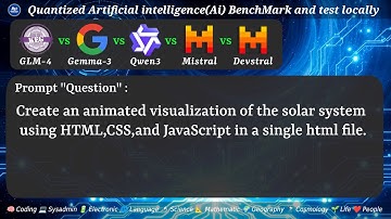 #HTML,JS,CSS,Animation Qwen-3 Gemma-3 GLM-4 Mistral Devstral AI Comparison