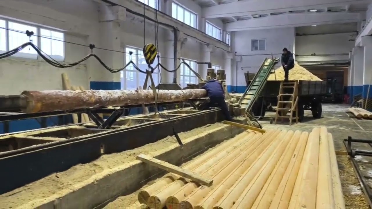 Наш цех по заготовке комплектов из бревна