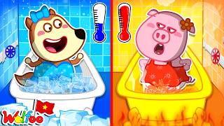 Bồn Tắm Nóng Vs Lạnh 🧊🔥 Thử Thách Nóng Đấu Với Lạnh | Hoạt Hình Vui Nhộn | Wolfoo Tiếng Việt
