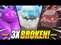 100% OFFENSE!! NEW TRIPLE GOLEM BEATDOWN DECK IN CLASH ROYALE!!