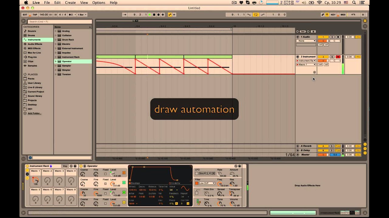 FM growl bass in Operator - [Ableton live 9]Zomboy/Kill The Noise