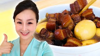 Braised Pork Belly in Soy Sauce, CiCi Li  Asian Home Cooking Recipes