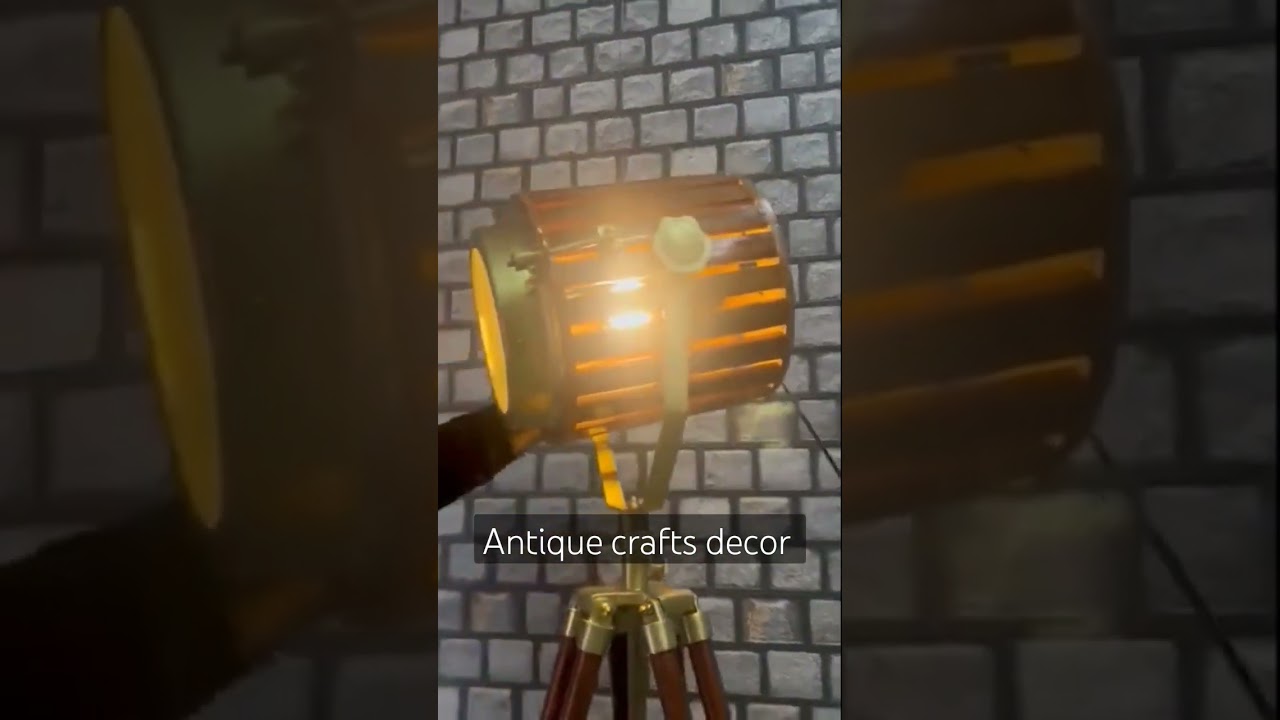 Industrial Studio Wooden Tripod Handmade 70 Inch Searchlight Spotlight Home Decor 