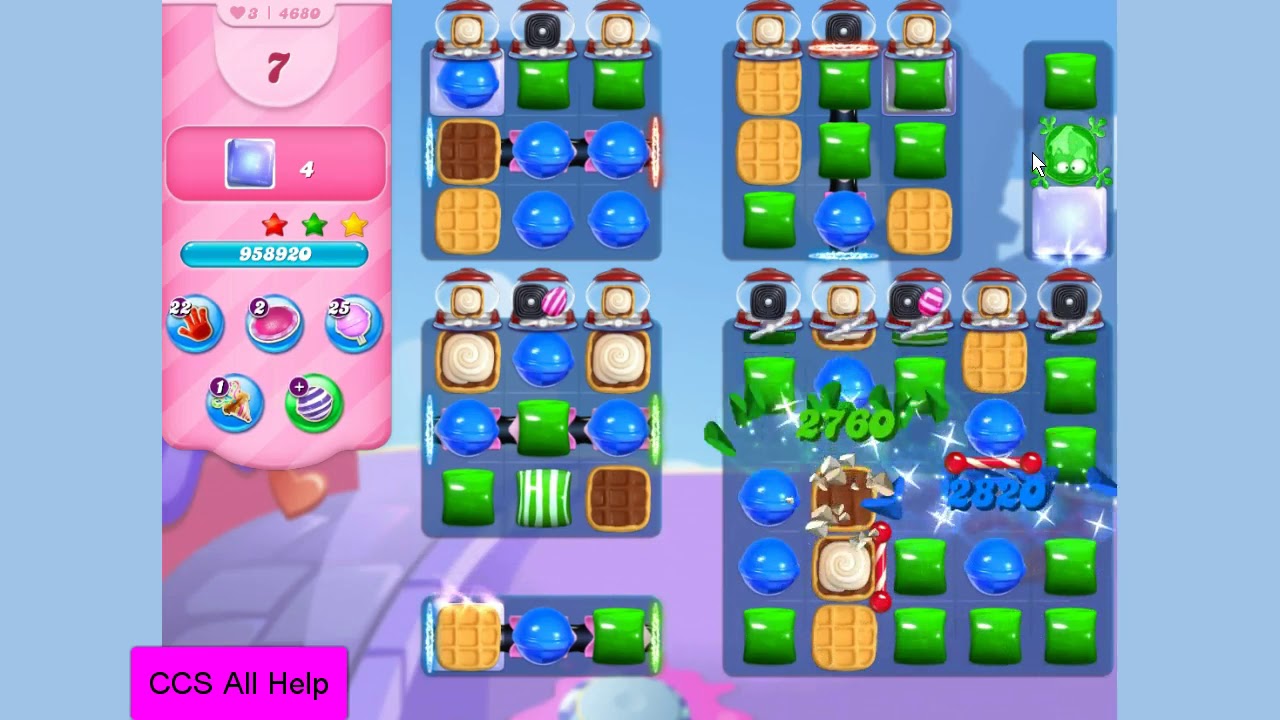 How To Pass Level 127 On Candy Crush Candy Crush Saga Level 4680 16 moves NO BOOSTERS Cookie - YouTube