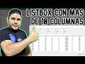 [FÁCIL] 👉 ListBox con más de 10 columnas en Excel VBA