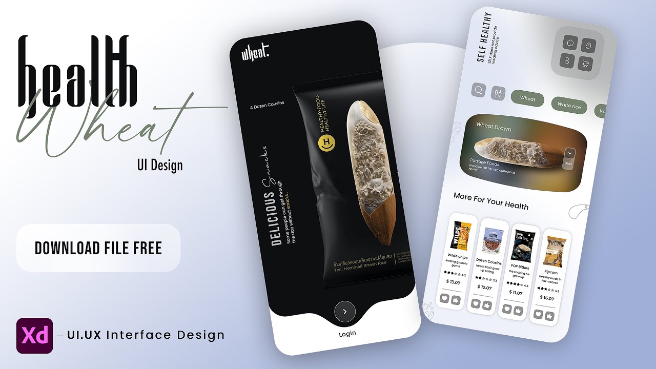 health-wheat-package-ui-design-using-xd-adobexd-ui-ux-youtube