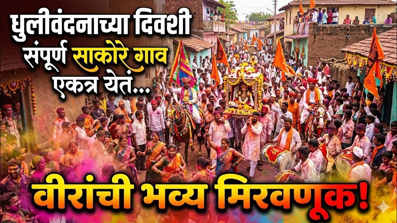 धुलीवंदनला साकोरे गावात निघाले वीर! पाहा शौर्याची परंपरा #Dhulivandan2026 #MarathiCulture 