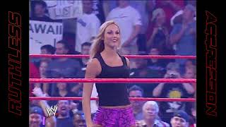 Stacy Keibler Vs Trish Stratus - Bra Panties Paddle On A Pole Match Wwe Raw 2002