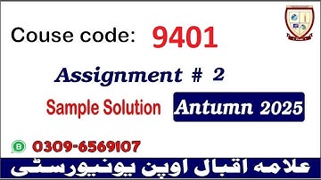Aiou 9401 assignment 2 Autumn 2025 solutions @picksPK