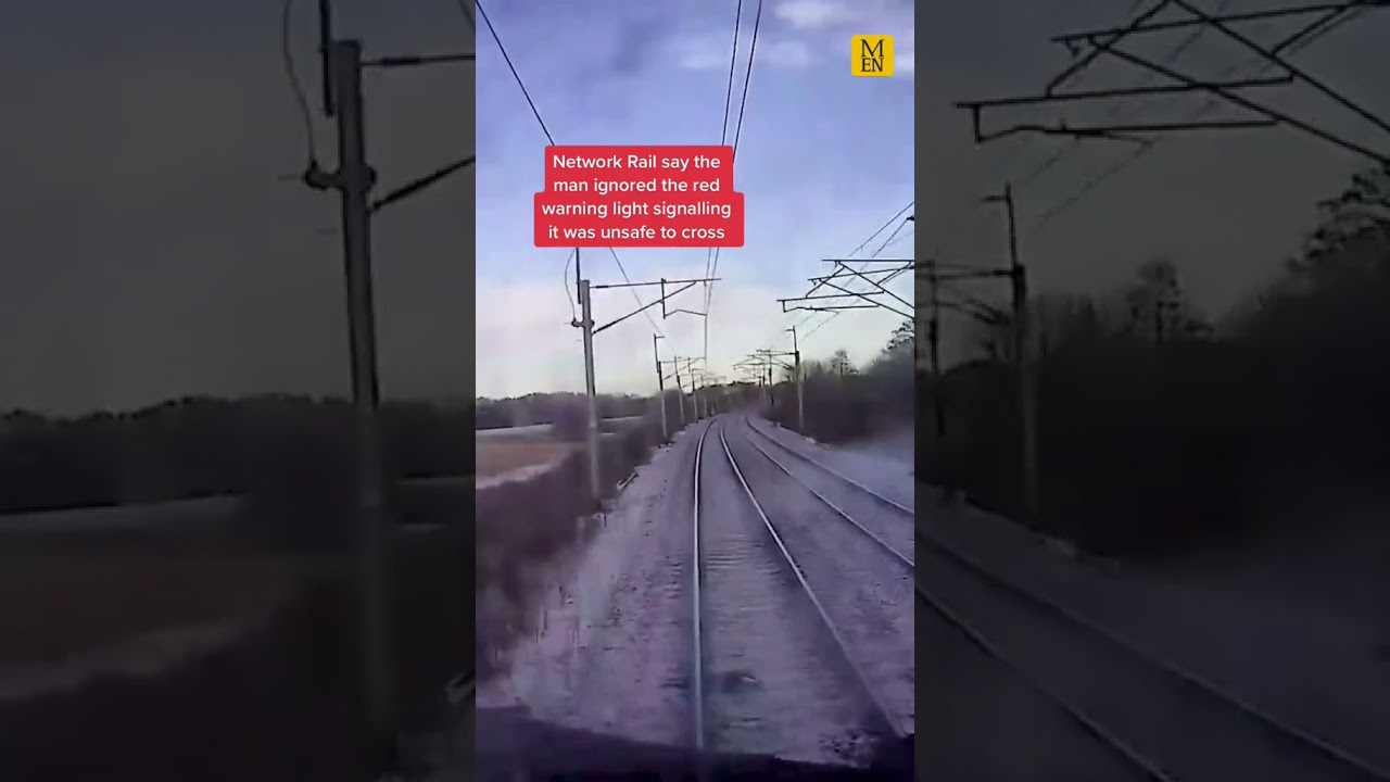 Man almost hit by train after ignoring warning light 