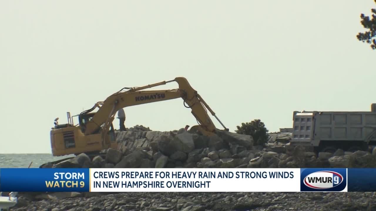Crews prepare for heavy rain and strong winds in New Hampshire ...