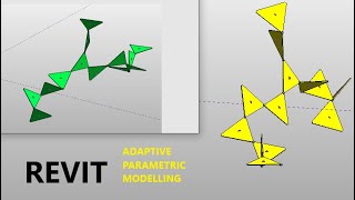 Revit Adaptive Parametric Modelling  (TRIANGLES ROTATED)