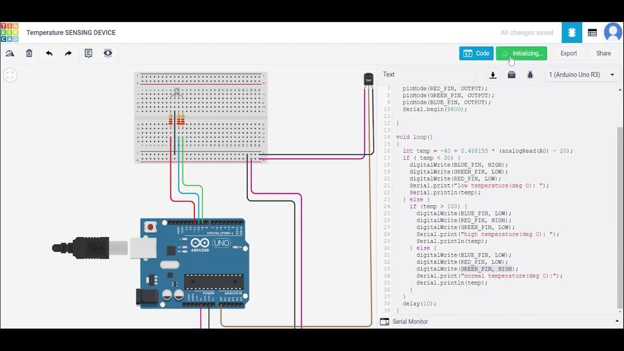 Temperature Sensor(TMP36) with Arduino UNO - YouTube