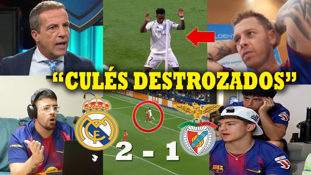 DESTROZADOS! LAS MEJORES REACCIONES Y LLOROS CULÉS REAL MADRID vs BENFICA 2 - 1 HOY CHAMPIONS
