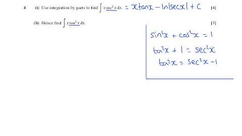 OCR Core 4 January 2006 q4ii - A2 - Maths - Integration by Parts
