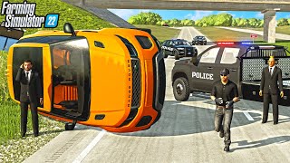 STOLEN CAR TOTALED (POLICE CHASE) | *NEW* TOW TRUCK | FARMING SIMULATOR 22