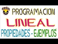 programación lineal - propiedades y ejemplos