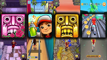 Temple Run 2 Winter Wasteland Vs Subway Surfers Venice Beach Vs Temple Run 2 Sky Summit Vs Bus Rush2