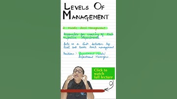 LEVELS OF MANAGEMENT I CLICK👆🏻TO WATCH ONE SHOT OF CH: NATURE & SIGNIFICANCE OF MANAGEMENT