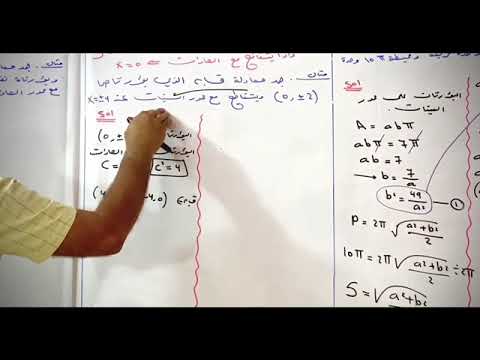 الفصل الثاني القطوع المخروطية المحاضرة الثالثة في القطع الناقص أمثلة وتمارين غانم الصريفي Youtube