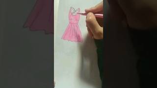 رسم سهل| تعلم رسم فستان قصير باللون الوردي | How to Draw a Dress رسم_سهل رسم shortsdrawing