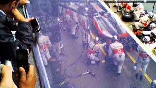 Pit crew in action