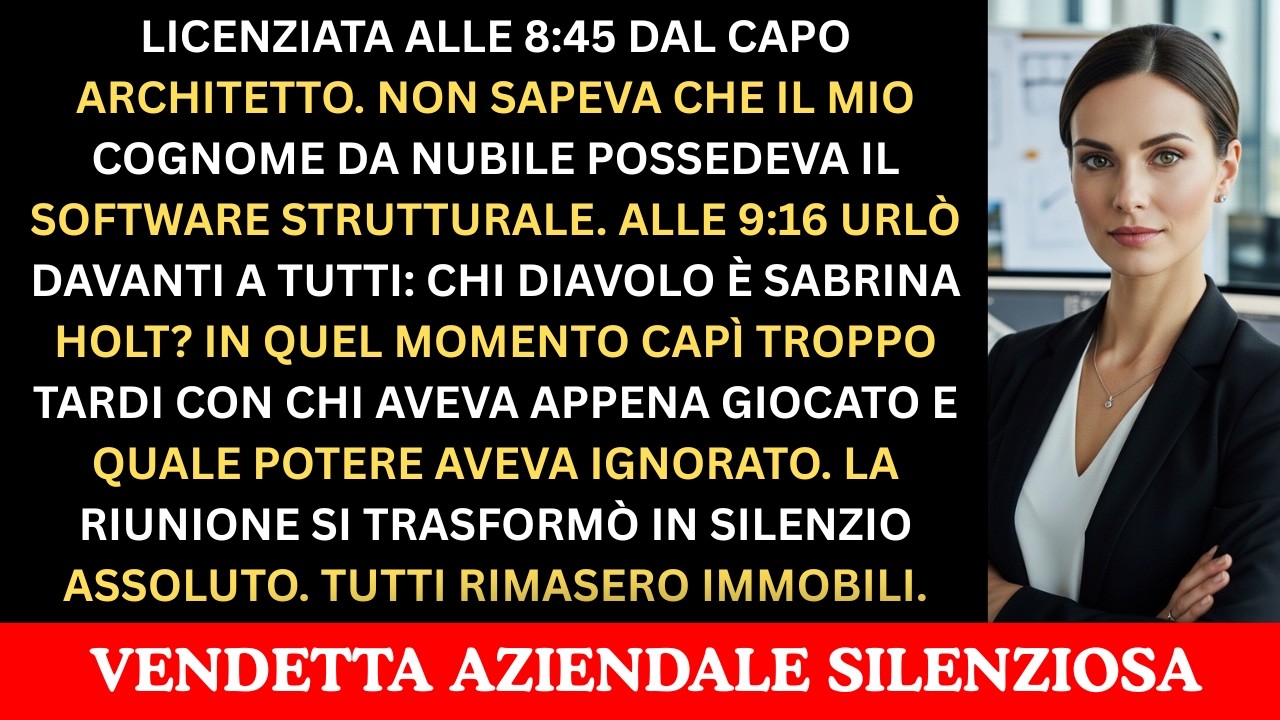 Licenziata dal CAPO ARCHITETTO. Non Sapeva che il Mio COGNOME Possedeva il SOFTWARE Strutturale