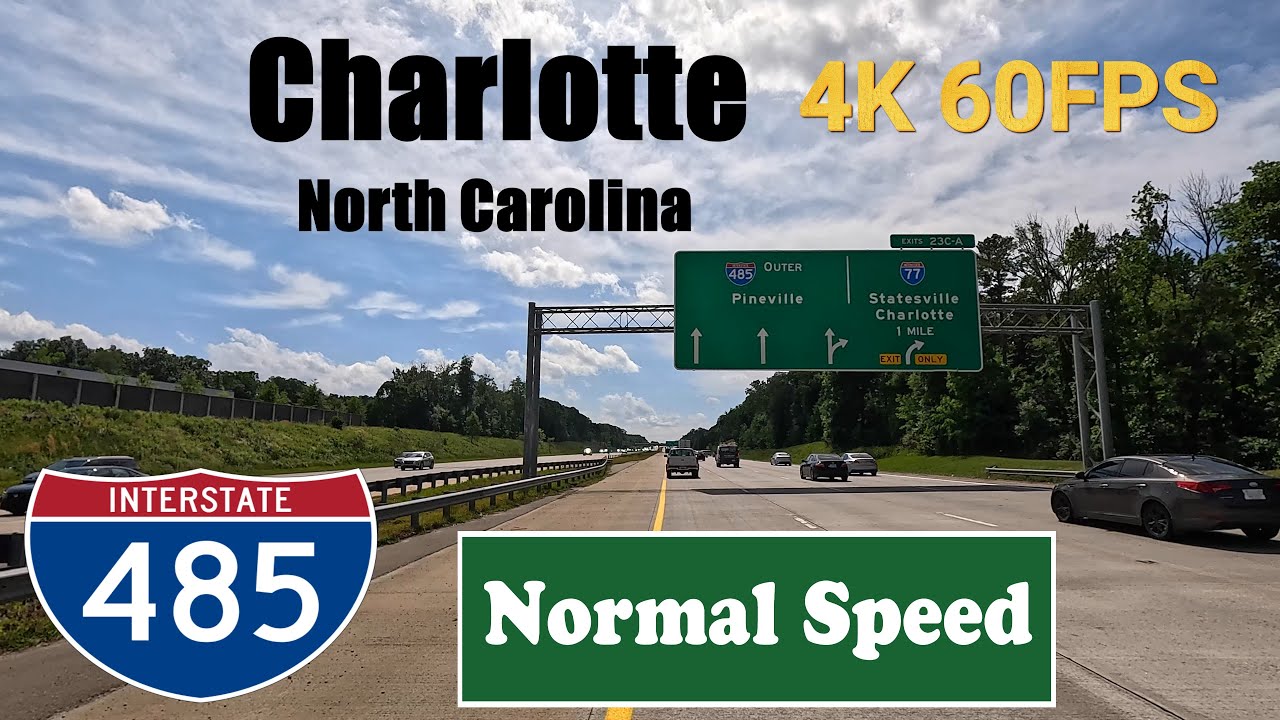 4K Charlotte. North Carolina I 485. Interstate 485