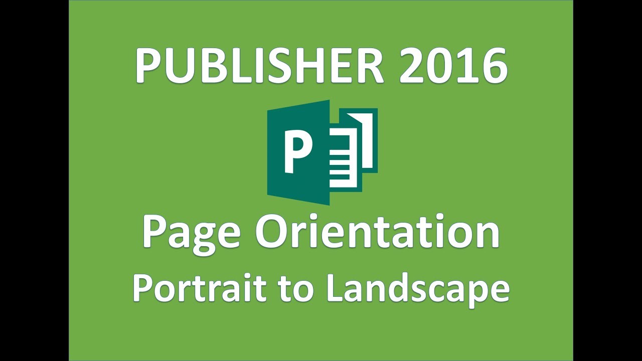 How To Make One Page Landscape In Publisher