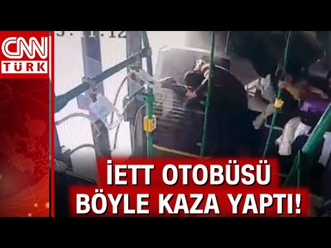 Başakşehir'de İETT otobüsünün içindeki kaza dehşeti kamerada