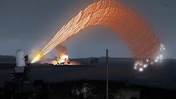 F-16 Fighter Jet Shot Down by Air Defense System C-RAM - Phalanx CIWS - Military Simulation - ArmA 3